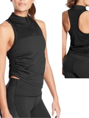 Athleta Hiit It Tank top,  front zipper, mesh panels on the chest